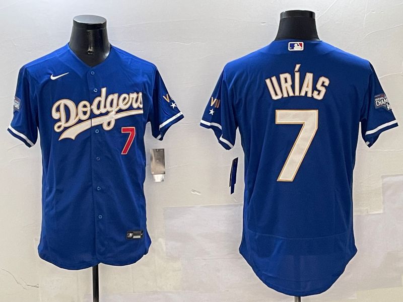 Men Los Angeles Dodgers #7 Urias Blue Gold Elite 2025 Nike MLB Jersey style 5->los angeles dodgers->MLB Jersey